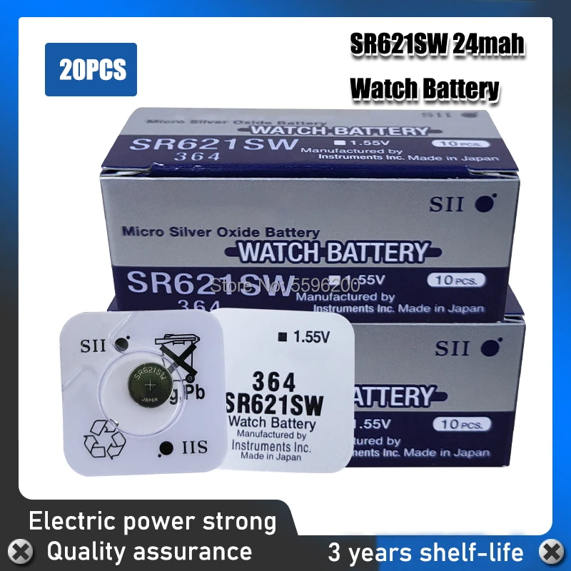 20pcs FOR SEIZAIKEN 100% Original 1.55V 364 SR621SW V364 SR60 SR621 AG1 Watch Battery Button Coin Cell Batteries MADE IN JAPAN
20pcs FOR SEIZAIKEN 100% Original 1.55V 364 SR621SW V364 SR60 SR621 AG1 Watch Battery Button Coin Cell Batteries MADE IN JAPAN