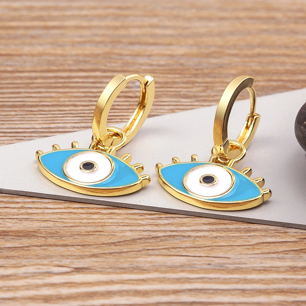 Fashion Enamel Oil Dripping Lucky Turkish Evil Eye Charm Pendant Drop Dangle Earrings for Women Girl Party New Year Jewelry Gift
Fashion Enamel Oil Dripping Lucky Turkish Evil Eye Charm Pendant Drop Dangle Earrings for Women Girl Party New Year Jewelry Gift