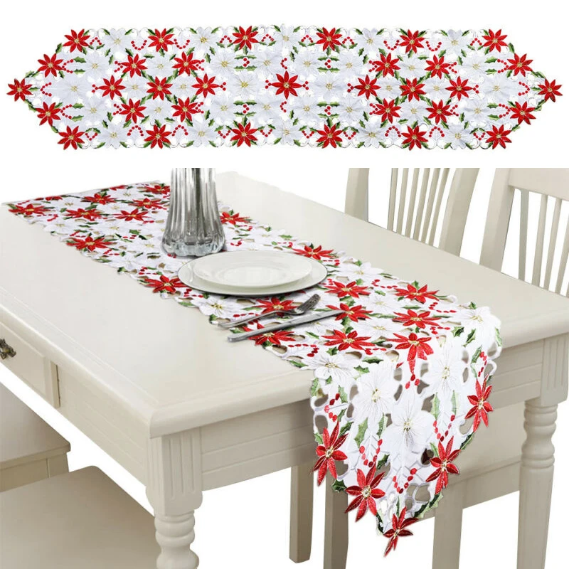 Embroidered Style Christmas Table Runner Party Wedding Tablecloth Home Decor New
Embroidered Style Christmas Table Runner Party Wedding Tablecloth Home Decor New