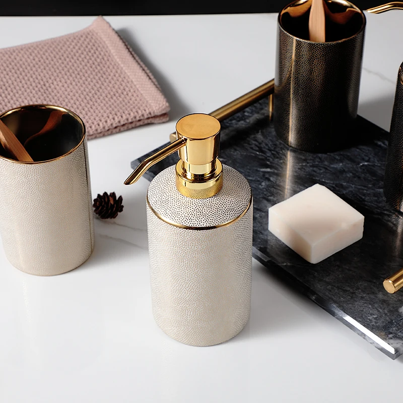 Gold Bathroom Accessories Sets Ceramics Lotion Soap Dispenser Tumbler Soap Dish Bathroom Deco Accessroy Set
Gold Bathroom Accessories Sets Ceramics Lotion Soap Dispenser Tumbler Soap Dish Bathroom Deco Accessroy Set