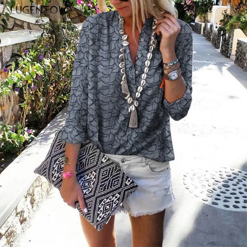 Lugentolo Shirt Women Large Size Long Sleeve Chiffon Print Button Stand Collar Tops Female Casual Summer Loose Fashion Shirts
Lugentolo Shirt Women Large Size Long Sleeve Chiffon Print Button Stand Collar Tops Female Casual Summer Loose Fashion Shirts
