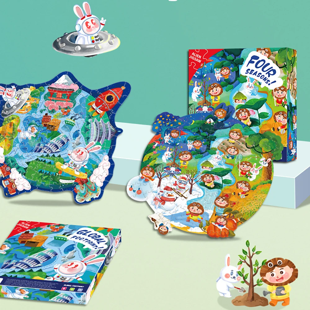 New Paper Puzzle Global Footprints Four Season Unique Special Shaped Intellectual Development Parent-child Toy Jigsaw 150 Pieces 
New Paper Puzzle Global Footprints Four Season Unique Special Shaped Intellectual Development Parent-child Toy Jigsaw 150 Pieces
