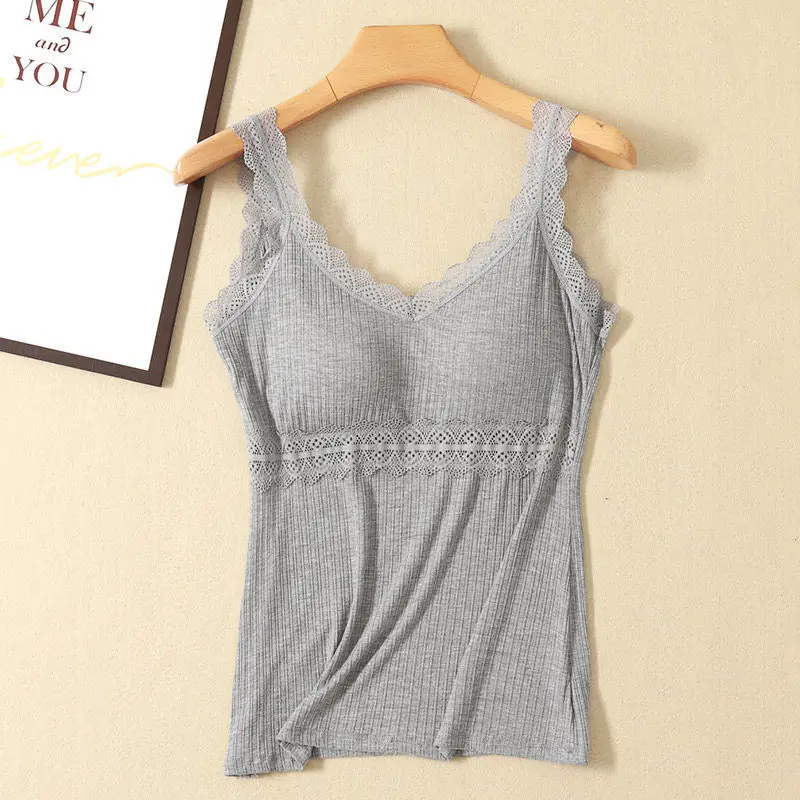 2021 Women Summer Vintage Modal Tank Female Slim Sexy Sleeveless V-neck Camisole Lady Seamless Built In Bra Lace Sling Vest D951
2021 Women Summer Vintage Modal Tank Female Slim Sexy Sleeveless V-neck Camisole Lady Seamless Built In Bra Lace Sling Vest D951