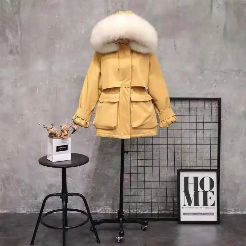 Women's Thickened Down Jacket 90% White Thick Warm Parkas Female Outerwear Large Natural Raccoon Fox Fur Hooded Winter Coat
Women's Thickened Down Jacket 90% White Thick Warm Parkas Female Outerwear Large Natural Raccoon Fox Fur Hooded Winter Coat
