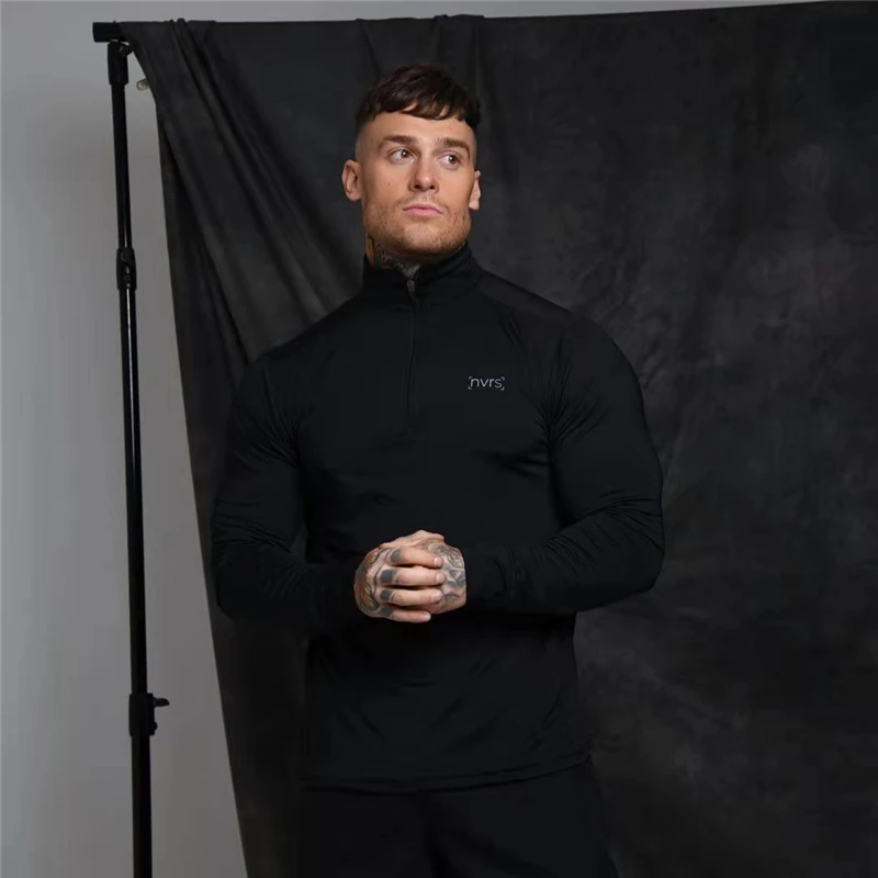 New Long Sleeve Spring Autumn Harajuku tshirt Men's T-shirt High collar zipper Solid Polyester Black white T Shirt Men top tee
New Long Sleeve Spring Autumn Harajuku tshirt Men's T-shirt High collar zipper Solid Polyester Black white T Shirt Men top tee