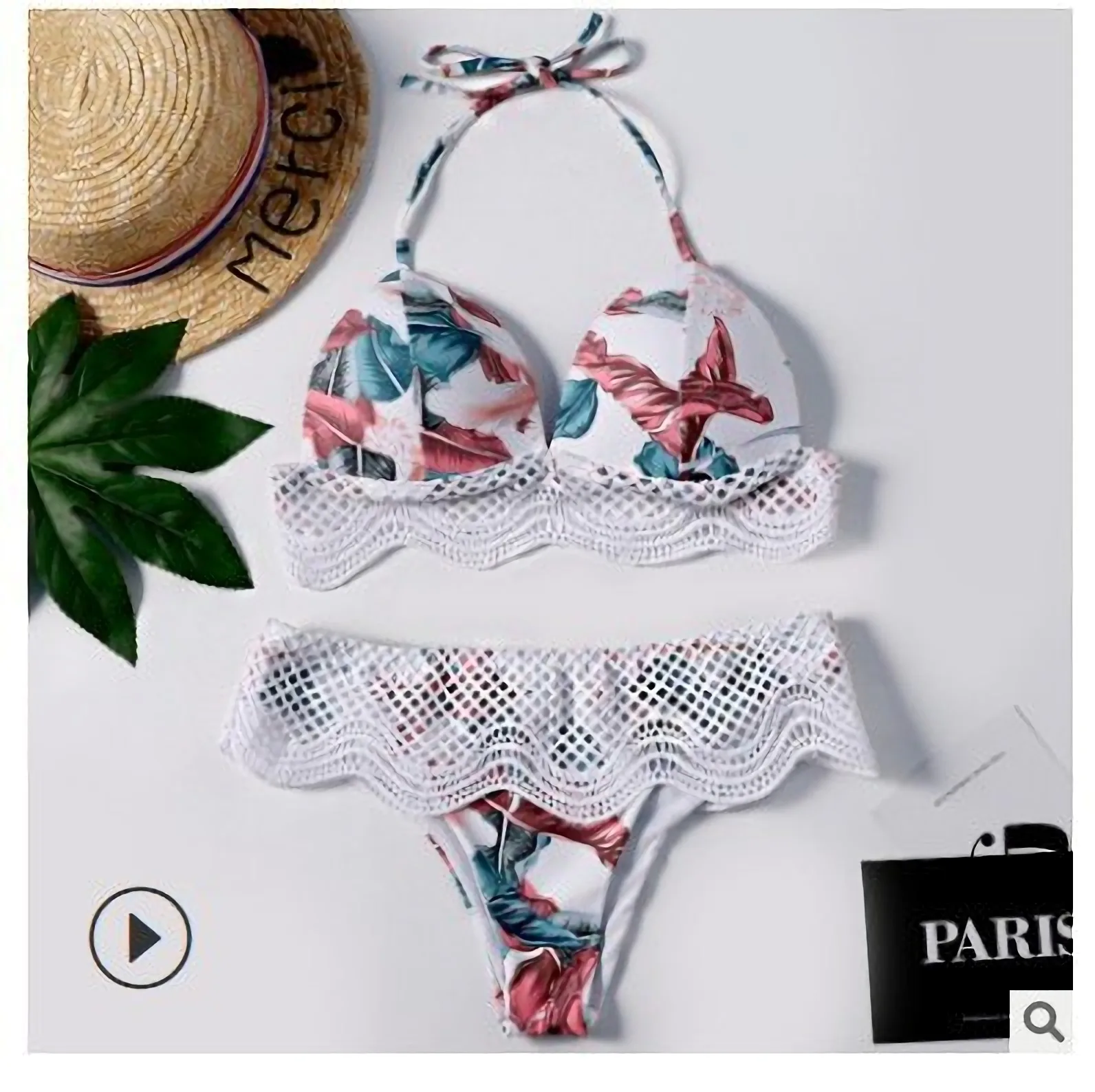 Ladies cross strap Sexy three-point split swimwearStrapless chest pad Beach vacation swimsuit summer Solid color bathing costume
Ladies cross strap Sexy three-point split swimwearStrapless chest pad Beach vacation swimsuit summer Solid color bathing costume