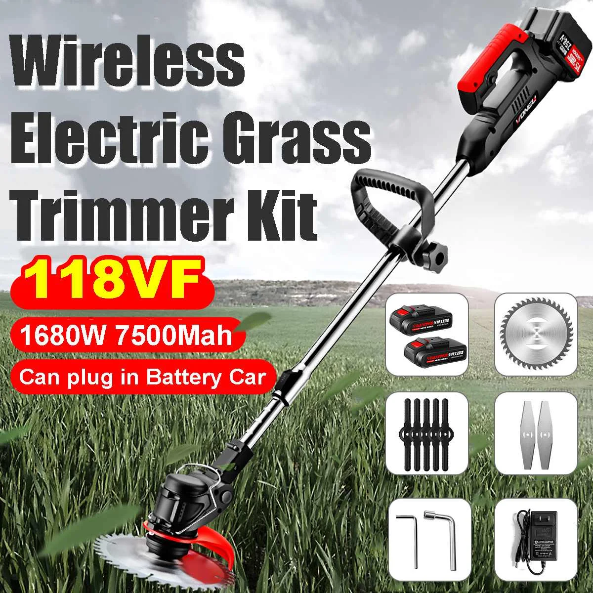 Electric Lawn Mower Cordless Grass Trimmer Adjustable Lawn Mower Pruning Cutter Garden Tool 7500mAh 2Pcs Battery
Electric Lawn Mower Cordless Grass Trimmer Adjustable Lawn Mower Pruning Cutter Garden Tool 7500mAh 2Pcs Battery