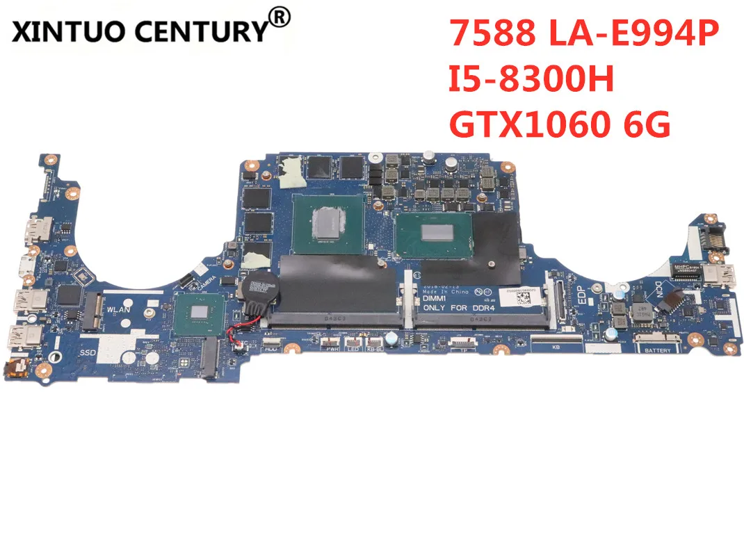 Для DELL G7 7588 материнская плата для ноутбука DDK51 DDK52 DDK53 LA-E994P CN-0KPG8D 0KPG8D SR3Z0 I5-8300H Процессор GTX1060 6G
Для DELL G7 7588 материнская плата для ноутбука DDK51 DDK52 DDK53 LA-E994P CN-0KPG8D 0KPG8D SR3Z0 I5-8300H Процессор GTX1060 6G