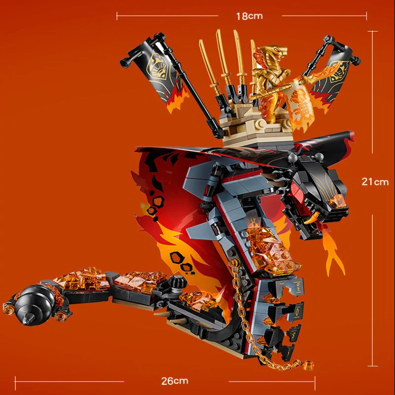 487pcs Ninja Series Fire Fang Model Building Blocks with Figures Compatible Ninjagoes 70674 Brick Snake Toys Christmas Gift
487pcs Ninja Series Fire Fang Model Building Blocks with Figures Compatible Ninjagoes 70674 Brick Snake Toys Christmas Gift