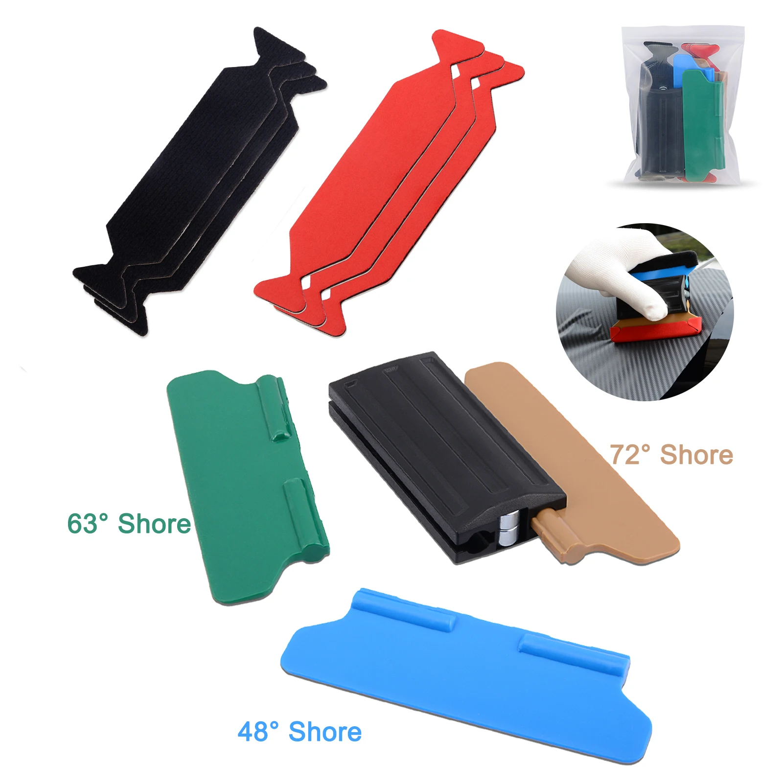 EHDIS Vinyl Film Magnetic Squeegee Kit with 6PCS Fabric Cloth Car Sticker Wrap Scraper Window Tinting Auto Styling Hand Tool Set 
EHDIS Vinyl Film Magnetic Squeegee Kit with 6PCS Fabric Cloth Car Sticker Wrap Scraper Window Tinting Auto Styling Hand Tool Set