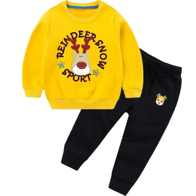 Spring And Autumn Cotton Boys Girls Sets New Korean Version Fashion Cartoon Christmas Elk Sweater Children Sports Two-Piece Suit
Spring And Autumn Cotton Boys Girls Sets New Korean Version Fashion Cartoon Christmas Elk Sweater Children Sports Two-Piece Suit