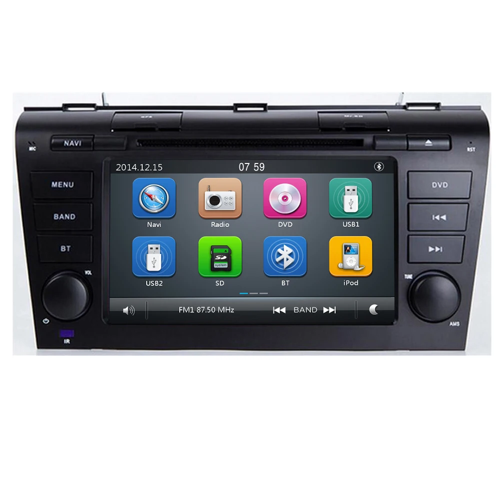 Автомагнитола 2 Din с камерой 7 дюймов DVD плеером и навигацией для Mazda 3 Mazda3 2004 2009 GPS