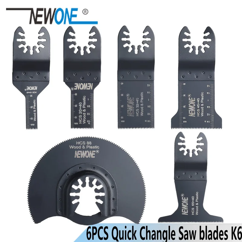 NEWONE 6pcs/set K6 HCS Quick-release/change Oscillating Tool Multi-function tool Renovator saw blades for wood/plastic cutting
NEWONE 6pcs/set K6 HCS Quick-release/change Oscillating Tool Multi-function tool Renovator saw blades for wood/plastic cutting