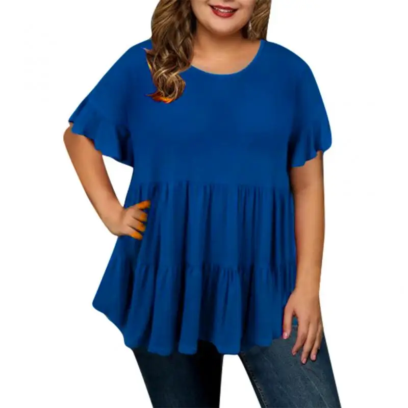 4XL 5XL Plus Size Blouse Women 2021 Fashion Summer Short Sleeve Ruffles Long Blouse Large Size Ladies Solid Casual Tunic Tops
4XL 5XL Plus Size Blouse Women 2021 Fashion Summer Short Sleeve Ruffles Long Blouse Large Size Ladies Solid Casual Tunic Tops