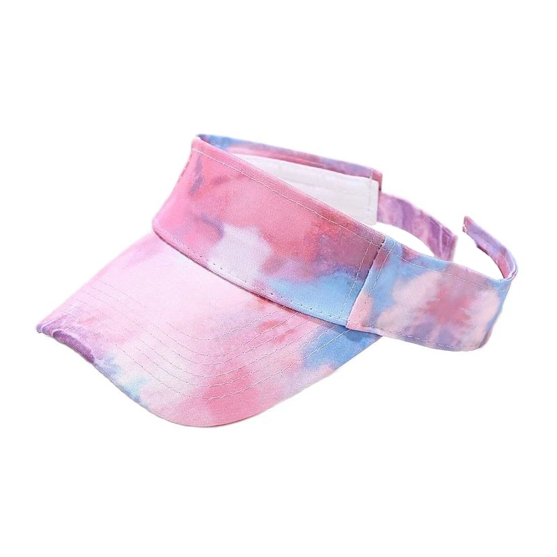 Women Ladies Summer Tie Dye Empty Top Beach Cap Velcro Adjustable Brim UV Protection Breathable Sun Visor Hat 
Women Ladies Summer Tie Dye Empty Top Beach Cap Velcro Adjustable Brim UV Protection Breathable Sun Visor Hat