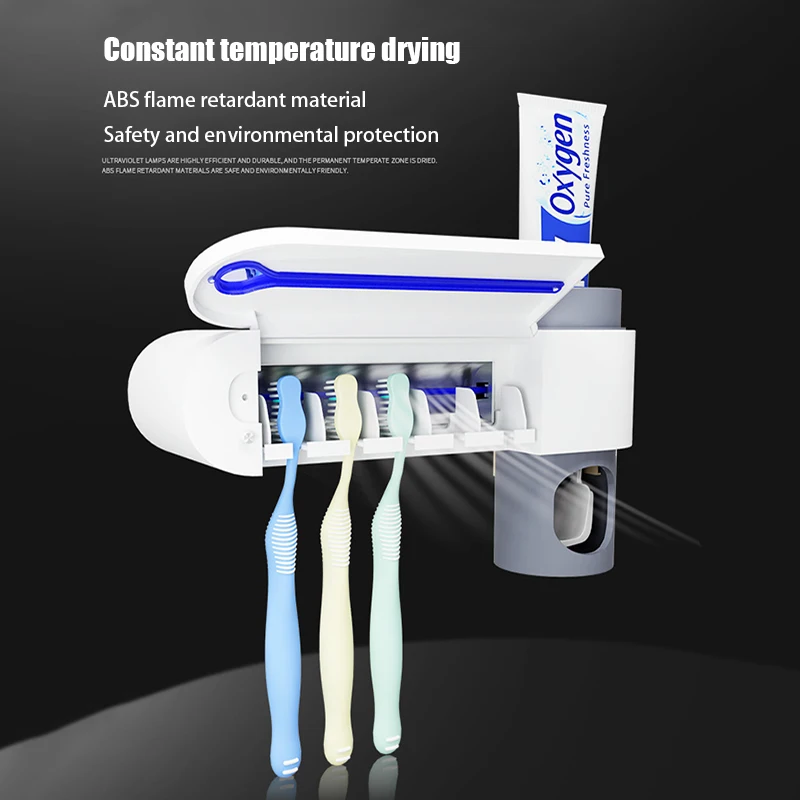 Toothbrush Holder Automatic Toothpaste Dispenser Squeezer Cleaner Sterilizer UV Light Ultraviolet for Bathroom Accessories Set
Toothbrush Holder Automatic Toothpaste Dispenser Squeezer Cleaner Sterilizer UV Light Ultraviolet for Bathroom Accessories Set
