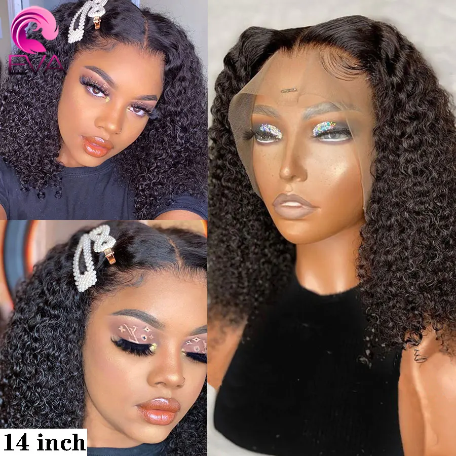 Eva 150% 13x6 Lace Front Wig Natural Color Pre Plucked With Baby Hair Brazilian Remy Short Bob Curly Human Hair Wigs For Women 
Eva 150% 13x6 Lace Front Wig Natural Color Pre Plucked With Baby Hair Brazilian Remy Short Bob Curly Human Hair Wigs For Women
