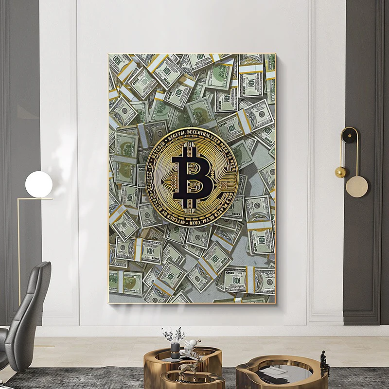 Bitcoin and Dollar Abstract Canvas Painting Wall Art Money Poster Prints for Modern Living Room Bedroom Home Decoration Picture
Bitcoin and Dollar Abstract Canvas Painting Wall Art Money Poster Prints for Modern Living Room Bedroom Home Decoration Picture