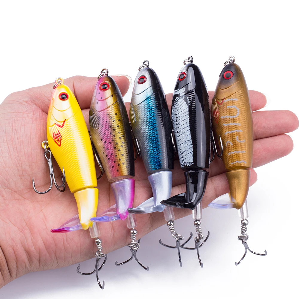 Hanlin 17g/110mm Popper Lure Topwater Fishing Lure Artificial Bait Hard Plopper Soft Rotating Tail Fishing Tackle Floating
Hanlin 17g/110mm Popper Lure Topwater Fishing Lure Artificial Bait Hard Plopper Soft Rotating Tail Fishing Tackle Floating