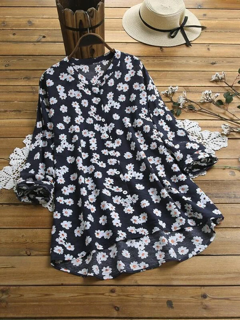 2021 Spring Fashion Women Vintage Floral Printed Stand Collar Single Breasted Long Sleeve Shirt V-Neck Loose Blouse Casual Tops
2021 Spring Fashion Women Vintage Floral Printed Stand Collar Single Breasted Long Sleeve Shirt V-Neck Loose Blouse Casual Tops