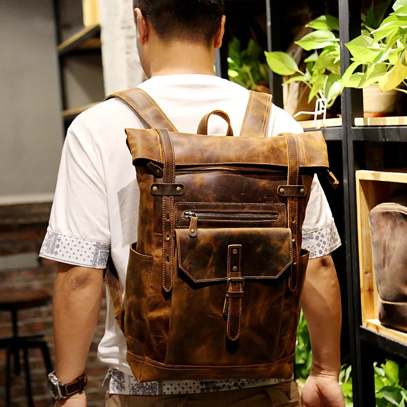 2021 New Style Men's Leather Backpack Vintage Fashion Men Male Travel Bag Laptop Bagpack For Male Cowhide Male Bag Anti theft
2021 New Style Men's Leather Backpack Vintage Fashion Men Male Travel Bag Laptop Bagpack For Male Cowhide Male Bag Anti theft