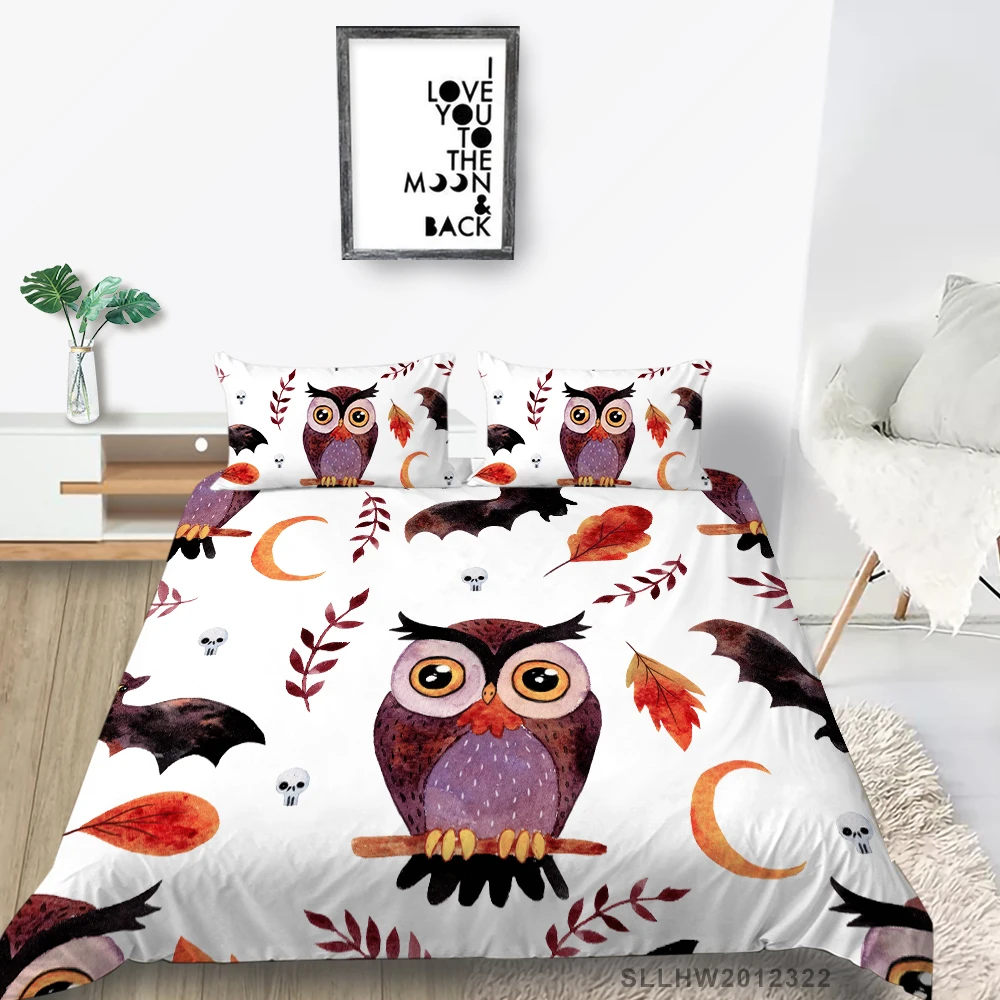Cartoon Owl Bedding Set Single Cute Creative Leaves Duvet Cover Bats Double Twin Full King Queen Moon Bed Set For Kids
Cartoon Owl Bedding Set Single Cute Creative Leaves Duvet Cover Bats Double Twin Full King Queen Moon Bed Set For Kids