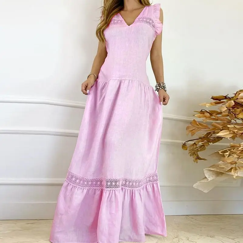 Sleeveless Holiday Dress 2021 VONDA Summer Party Maxi Dresses Vintage Ruffled Cuff Pleated Party Vestidos Oversized Robe Femme
Sleeveless Holiday Dress 2021 VONDA Summer Party Maxi Dresses Vintage Ruffled Cuff Pleated Party Vestidos Oversized Robe Femme