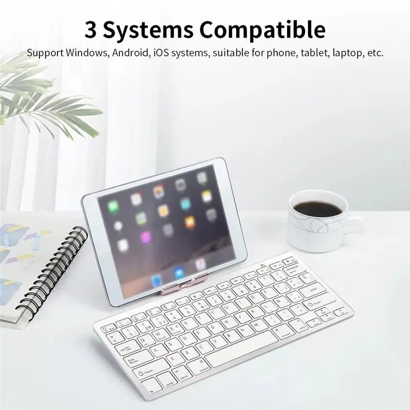 New 78 Keys Wireless Spanish BT Keyboard BT 3.0 Portable Ultra-slim Keyboard Support Windows/iOS/Android for Laptop Tablet Phone
New 78 Keys Wireless Spanish BT Keyboard BT 3.0 Portable Ultra-slim Keyboard Support Windows/iOS/Android for Laptop Tablet Phone