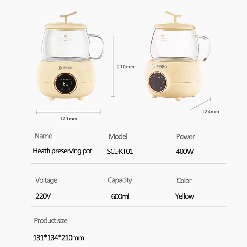 400W Health Preserving Pot Automatic Kettle Electric Stew Cup Slow Cooker Cup Heater Mug Warmer Tea Maker For Office Home 220V
400W Health Preserving Pot Automatic Kettle Electric Stew Cup Slow Cooker Cup Heater Mug Warmer Tea Maker For Office Home 220V
