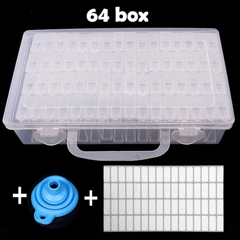 64pcs Diamond Painting Tools Accessories Storage Box Beads Container Diamond Embroidery Stone Diamont Mosaic Box 
64pcs Diamond Painting Tools Accessories Storage Box Beads Container Diamond Embroidery Stone Diamont Mosaic Box
