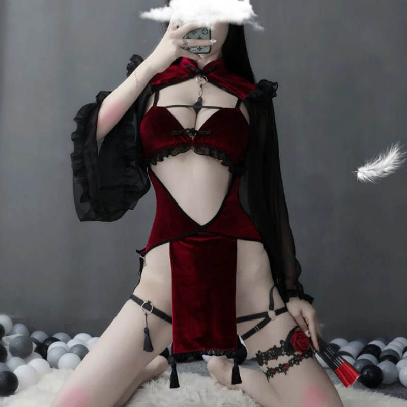 Halloween Punk Gothic Black Red Lace Sexy Lingerie for Women Maid Temptation Evil Demon Cosplay Backless Dress Costumes
Halloween Punk Gothic Black Red Lace Sexy Lingerie for Women Maid Temptation Evil Demon Cosplay Backless Dress Costumes
