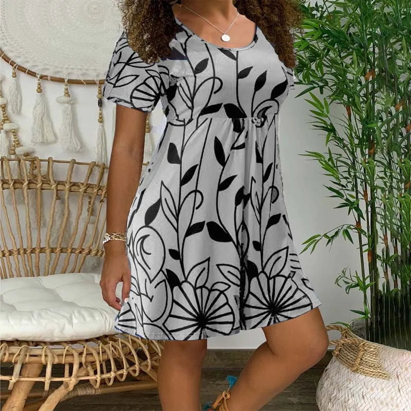 Summer Print Dress Women Clothes O Neck Short Sleeve Oversized Loose Waist Dresses Casual Streetwear Midi Length Dress
Summer Print Dress Women Clothes O Neck Short Sleeve Oversized Loose Waist Dresses Casual Streetwear Midi Length Dress