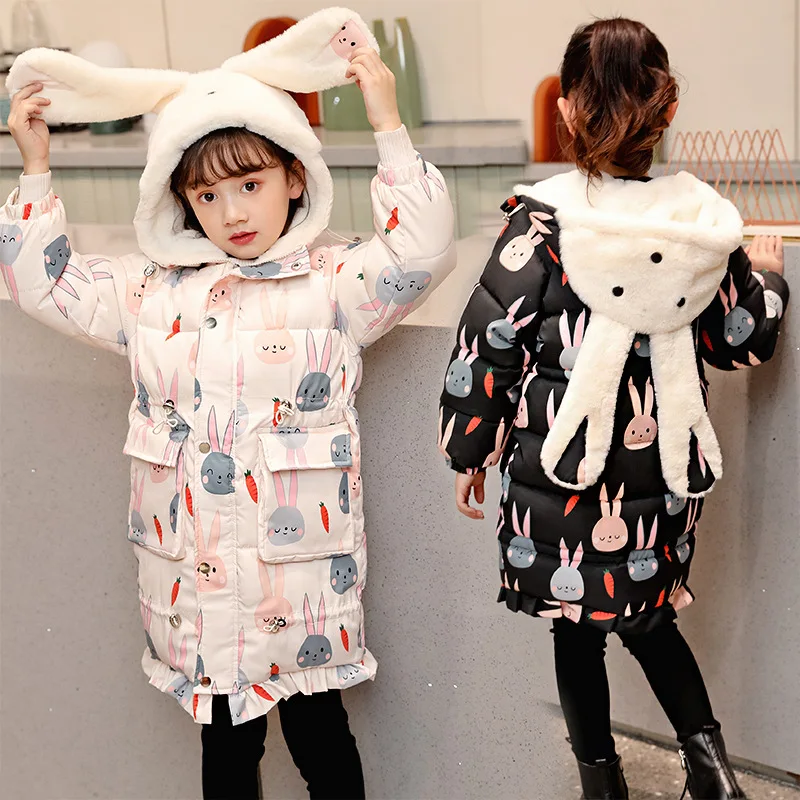 Autumn Winter Thick Outwear Warm Thicken Cotton Lined Children Parkas Cute Rabbit Hooded Kids Coats Fashion Print Teenage Cloth
Autumn Winter Thick Outwear Warm Thicken Cotton Lined Children Parkas Cute Rabbit Hooded Kids Coats Fashion Print Teenage Cloth