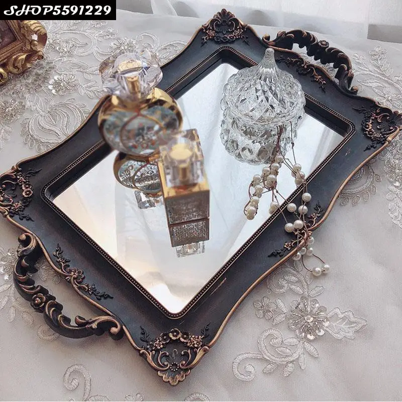 Golden Art Retro Mirror Tray Rectangular Skin Care Product Storage Tray French Retro Palace Style Bathroom Shelf Home Decoration
Golden Art Retro Mirror Tray Rectangular Skin Care Product Storage Tray French Retro Palace Style Bathroom Shelf Home Decoration