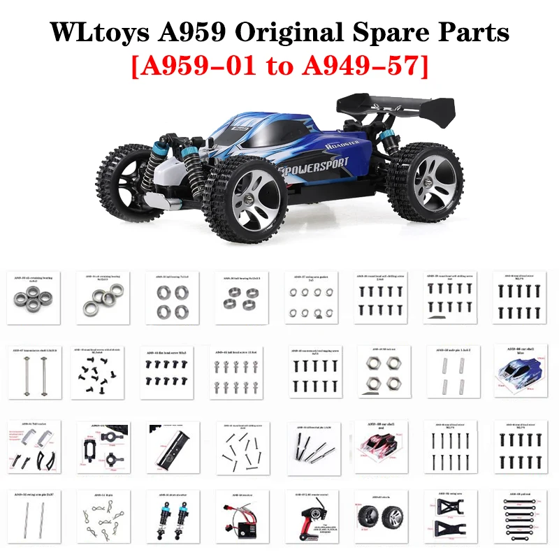 WLtoys 1:18 RC Car Spare Parts for A949/A959/A969/A979 High-Speed Original Accessories A959-01 To A949-57
WLtoys 1:18 RC Car Spare Parts for A949/A959/A969/A979 High-Speed Original Accessories A959-01 To A949-57