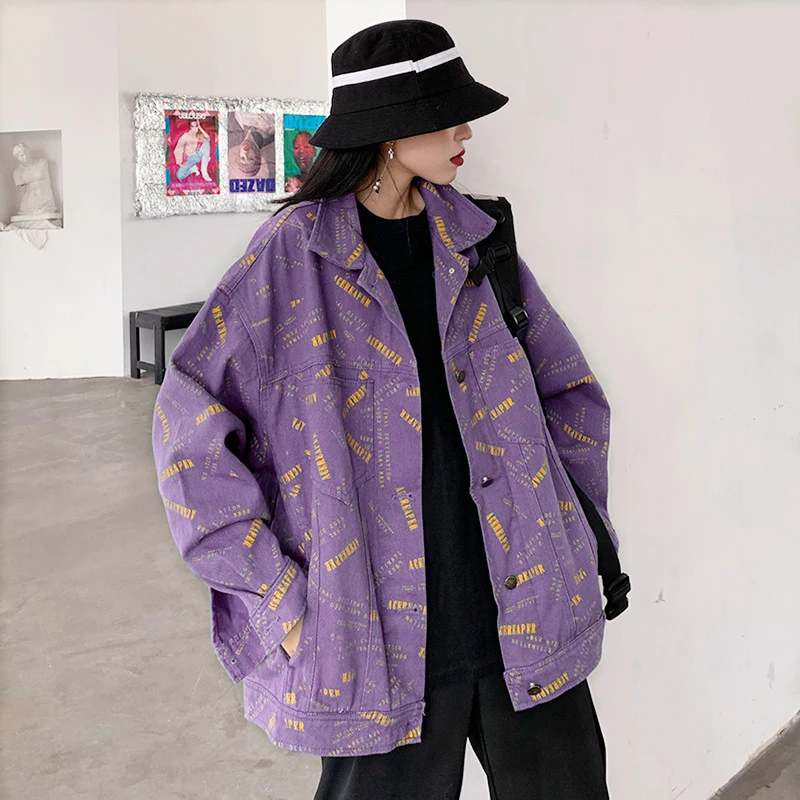 Streetwear Harajuku Denim Jacket Women Spring Autumn Hip Hop Vintage Print Femme Loose Black Jeans 2021 Outwear Female M761
Streetwear Harajuku Denim Jacket Women Spring Autumn Hip Hop Vintage Print Femme Loose Black Jeans 2021 Outwear Female M761