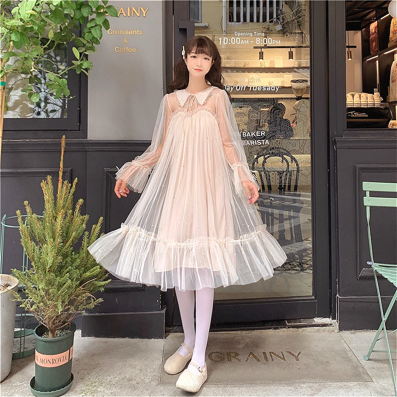 Anime Girl Sweet Lolita Dress Vintage Peter Pan Collar Flare Sleeve Loose Mesh Victorian Dress Kawaii Girl Gothic Lolita Op Loli
Anime Girl Sweet Lolita Dress Vintage Peter Pan Collar Flare Sleeve Loose Mesh Victorian Dress Kawaii Girl Gothic Lolita Op Loli