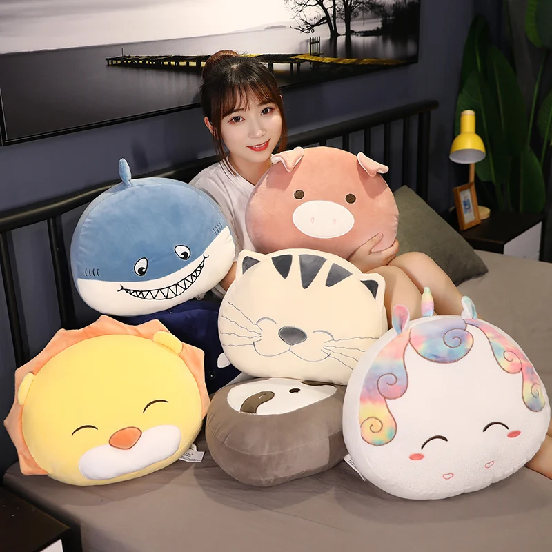 

New Sweet Cat Pig Whale/Unicorn/Shark/Lion Kawaii Plush Toy Soft Cute Cartoon Raccoon Stuffed Doll Girl Pillow Gift Kids Toys