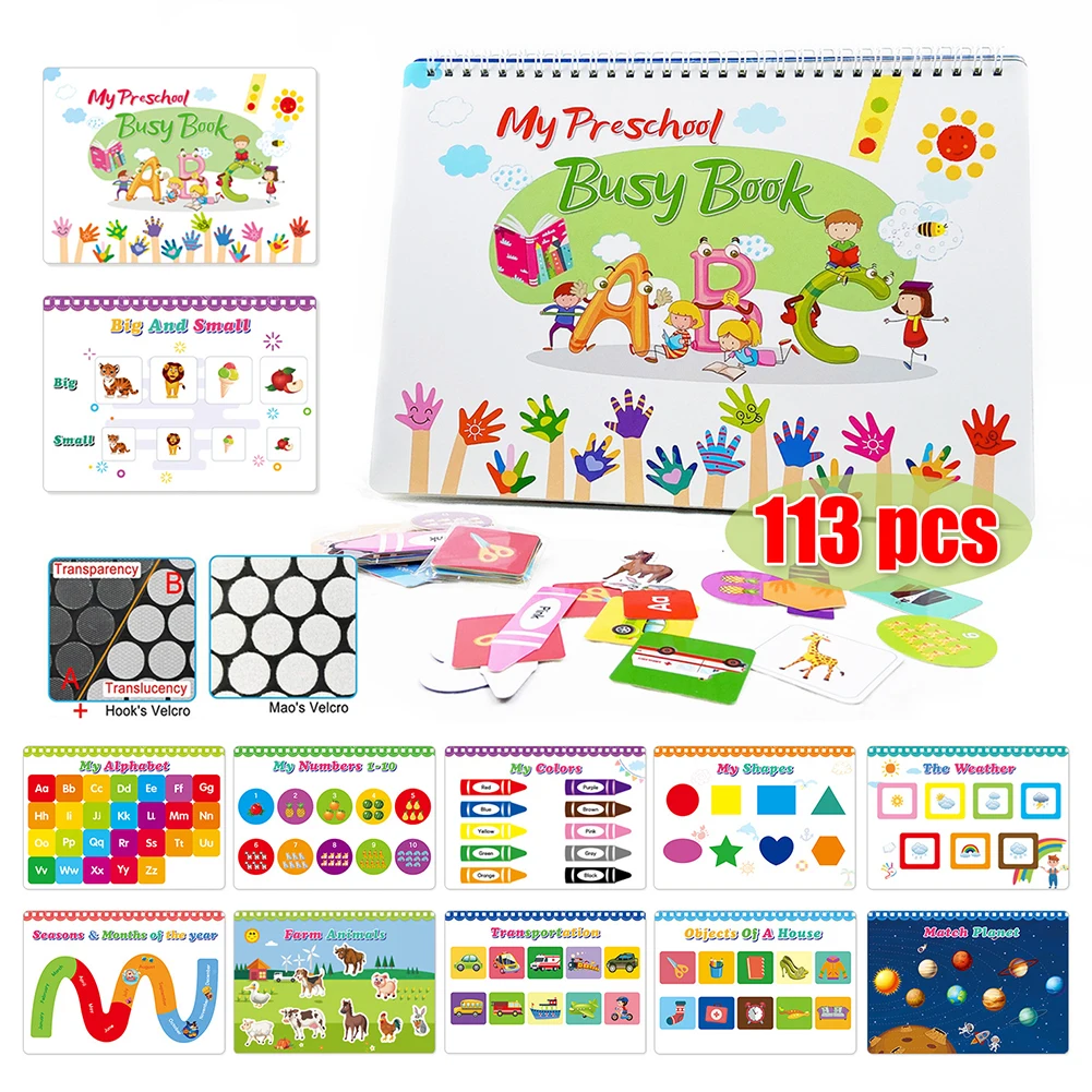 Montessori Children's Toys Education Quiet Book Activity Binder Children's Busy Board Learning Sensory Benefit Toys
Montessori Children's Toys Education Quiet Book Activity Binder Children's Busy Board Learning Sensory Benefit Toys
