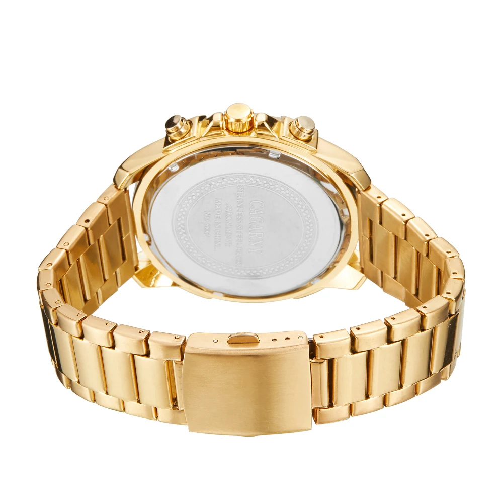 Business Luxury Brand Cagarny Men's Gold Watch Men's Waterproof Stainless Steel Quartz Watch Men's Watch Relogio Masculino
Business Luxury Brand Cagarny Men's Gold Watch Men's Waterproof Stainless Steel Quartz Watch Men's Watch Relogio Masculino