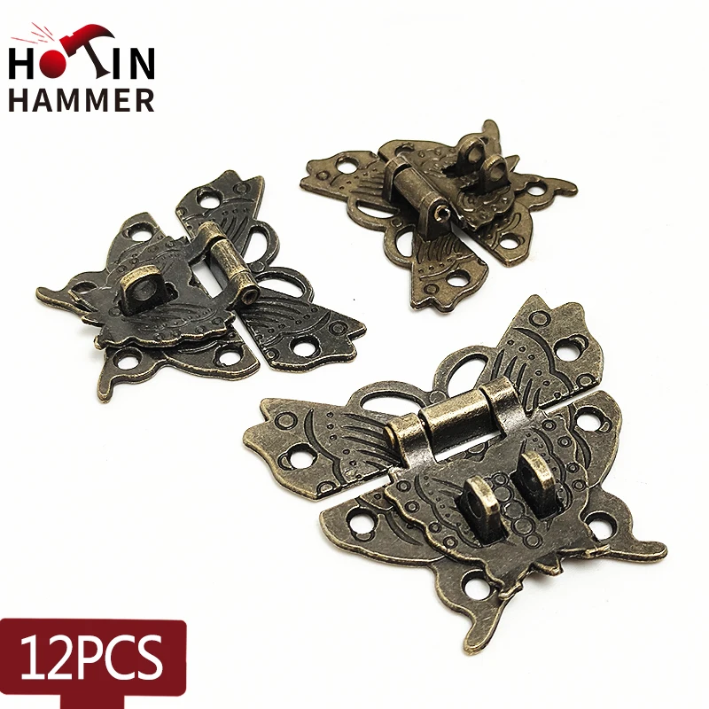 12pcs Butterfly Design Design Antique Bronze Hasp Jewelry Wooden Box Lock Cabinet Buckle Case Locks Handle Hardware Accessory
12pcs Butterfly Design Design Antique Bronze Hasp Jewelry Wooden Box Lock Cabinet Buckle Case Locks Handle Hardware Accessory