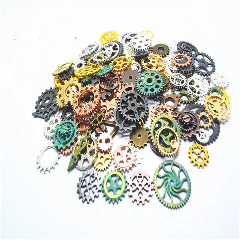 100grams/lot Mixed Vintage punk style Wheel Gear Antique Charms Pendant Fit Earrings Necklace DIY Jewelry Making
100grams/lot Mixed Vintage punk style Wheel Gear Antique Charms Pendant Fit Earrings Necklace DIY Jewelry Making