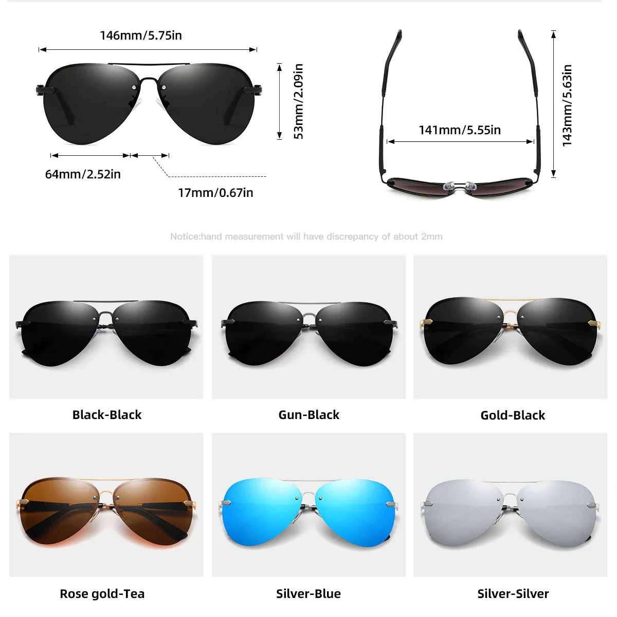 Fashion Luxury Brand Men's Polarized Sunglasses Ladies New Retro Rimless Sunglasses Unisex Anti-UV Driving Glasses
Fashion Luxury Brand Men's Polarized Sunglasses Ladies New Retro Rimless Sunglasses Unisex Anti-UV Driving Glasses