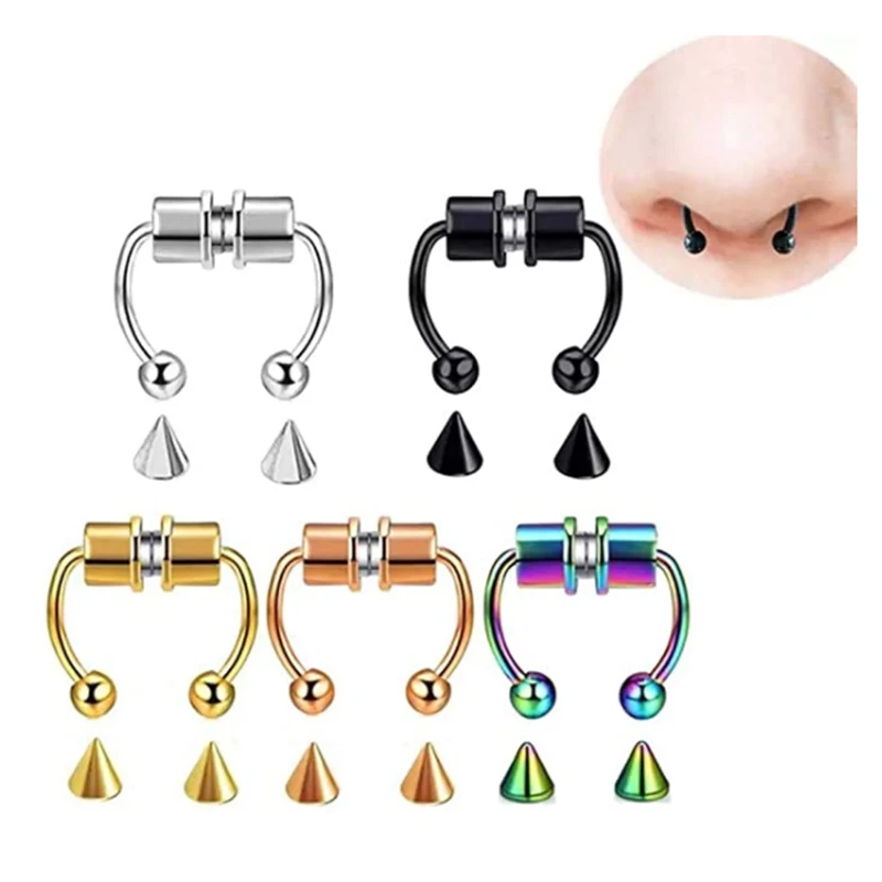 Magnetic Septum Nose Ring Horseshoe Fake Nose Ring Hoop Reusable Nose Ring Hoop Non-Piercing 316L Stainless Steel Body Piercing
Magnetic Septum Nose Ring Horseshoe Fake Nose Ring Hoop Reusable Nose Ring Hoop Non-Piercing 316L Stainless Steel Body Piercing