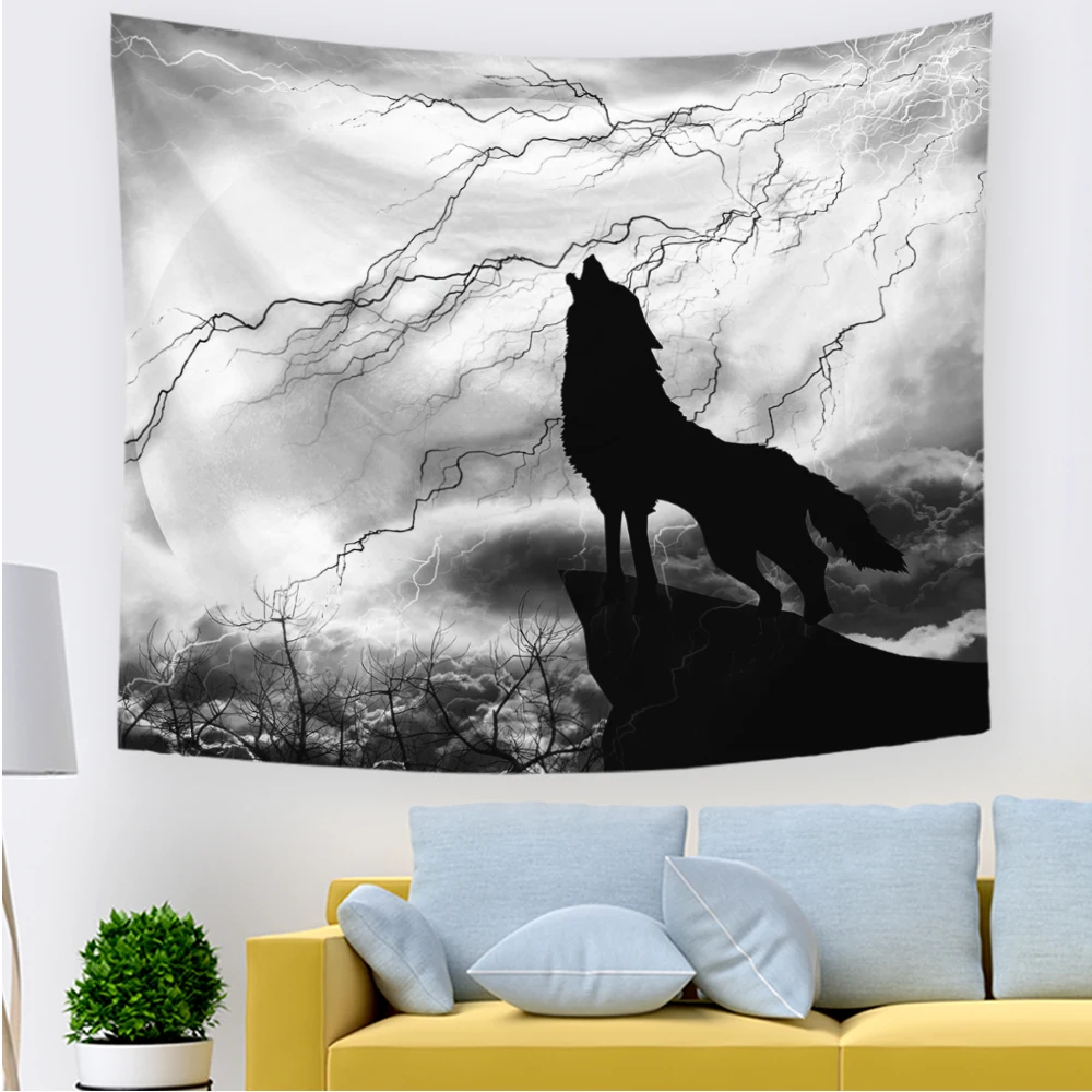 Wolf Tapestry Black White Wild Animal Moon Mystic Dark Cloud Tapestry Hanging Art Bedroom Living Room Dorm Wall Blankets Deco
Wolf Tapestry Black White Wild Animal Moon Mystic Dark Cloud Tapestry Hanging Art Bedroom Living Room Dorm Wall Blankets Deco