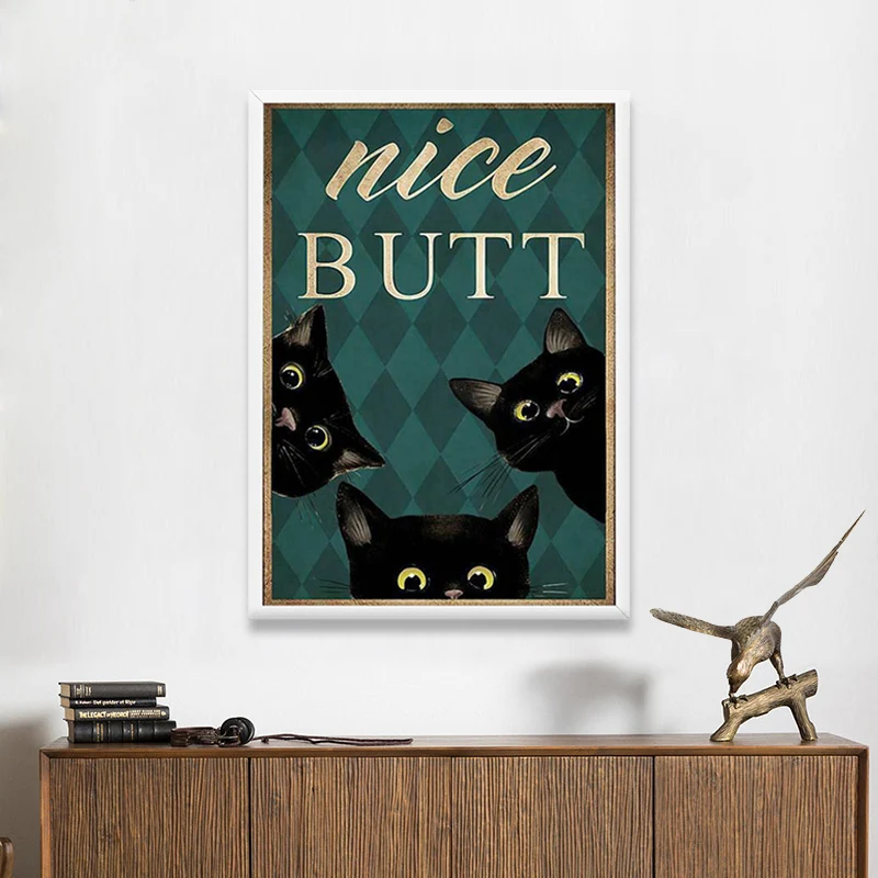 Mental Black Cat Poster Nice Butt Art Print Vintage Animal Dog Funny Bathroom Canvas Painting Home Decoration Decor
Mental Black Cat Poster Nice Butt Art Print Vintage Animal Dog Funny Bathroom Canvas Painting Home Decoration Decor