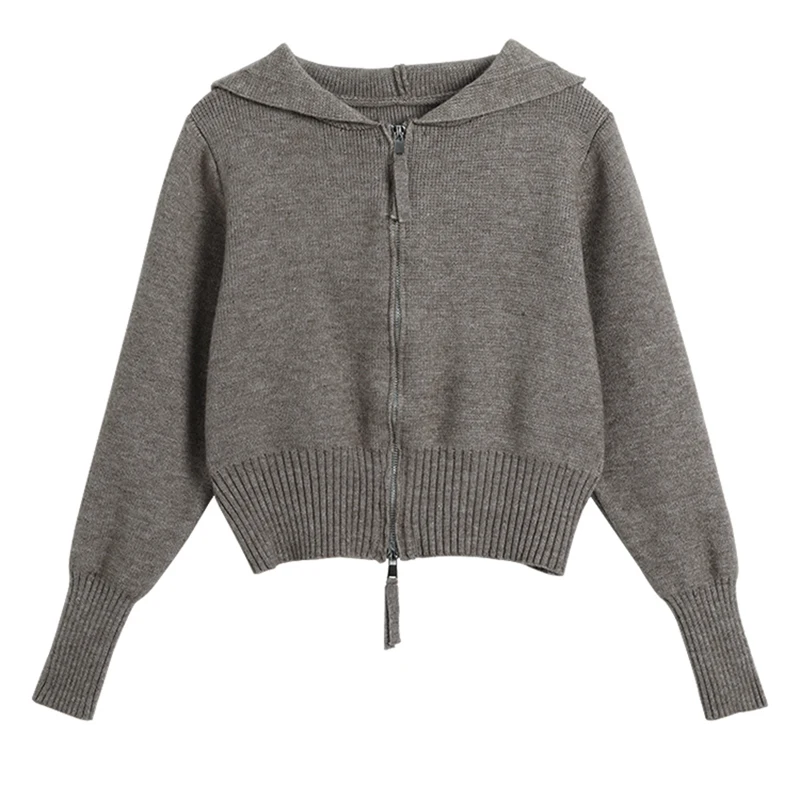 New 2021 Winter Spring Women Sweaters Short Cardigans Zipper Hooded Thicken Knitted Wild Korean Lady Top Stretch Hooded Sweater
New 2021 Winter Spring Women Sweaters Short Cardigans Zipper Hooded Thicken Knitted Wild Korean Lady Top Stretch Hooded Sweater