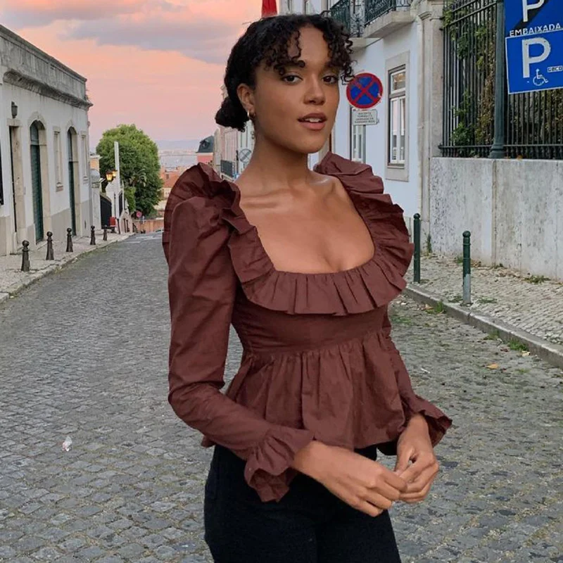 Blouse Women White Top Long Sleeve Shirt Elegant Fashion Square Neck Backless Top Shirts Casual Vintage Blusas Mujer Top Mujer
Blouse Women White Top Long Sleeve Shirt Elegant Fashion Square Neck Backless Top Shirts Casual Vintage Blusas Mujer Top Mujer