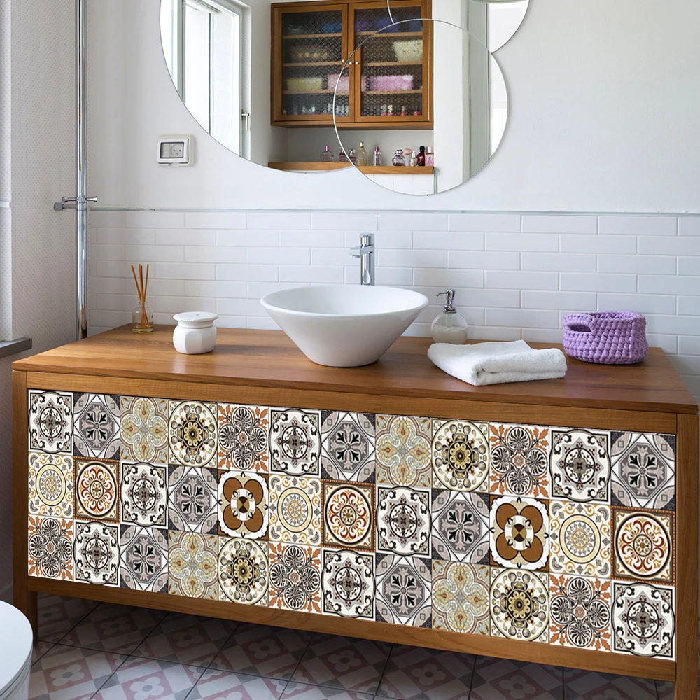 Moroccan Style Tile Wall Stickers Transfers Covers Anti-slip Wearable Wallpaper For Kitchen Bathroom Sink Table Floor Home Decor
Moroccan Style Tile Wall Stickers Transfers Covers Anti-slip Wearable Wallpaper For Kitchen Bathroom Sink Table Floor Home Decor
