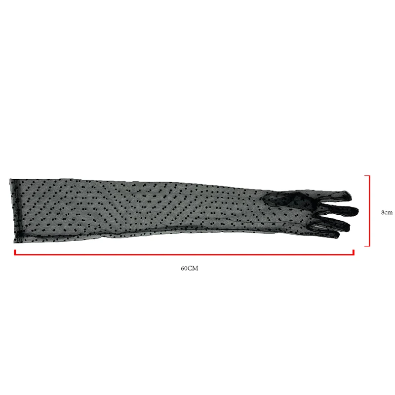 Polka Dot Lace Long Gloves Female Stretch Tulle Mesh Semi Sheer 60cm Black Women Gloves Bride Wedding Golves Black Ball Gown
Polka Dot Lace Long Gloves Female Stretch Tulle Mesh Semi Sheer 60cm Black Women Gloves Bride Wedding Golves Black Ball Gown
